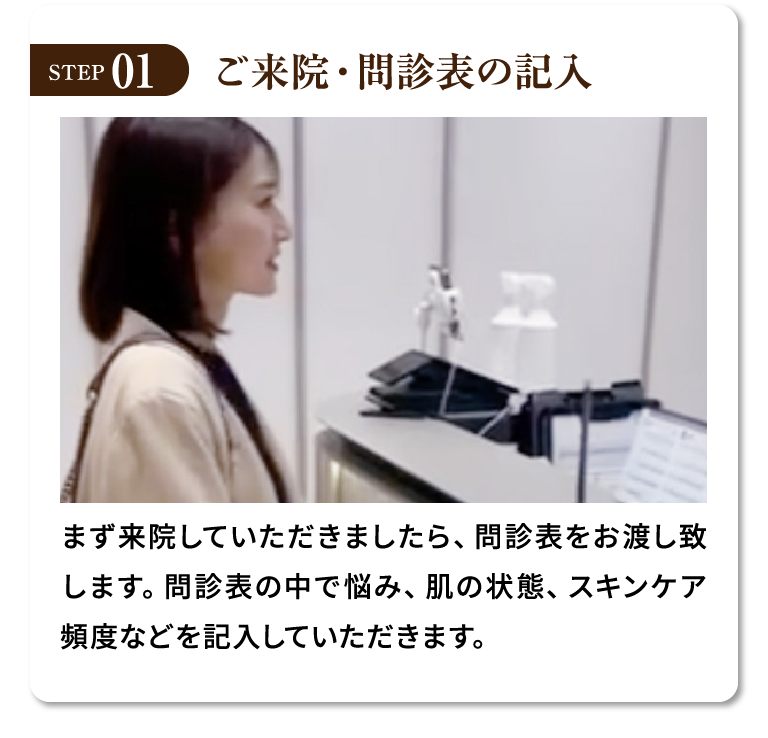 STEP01.ご来院・問診表の記入