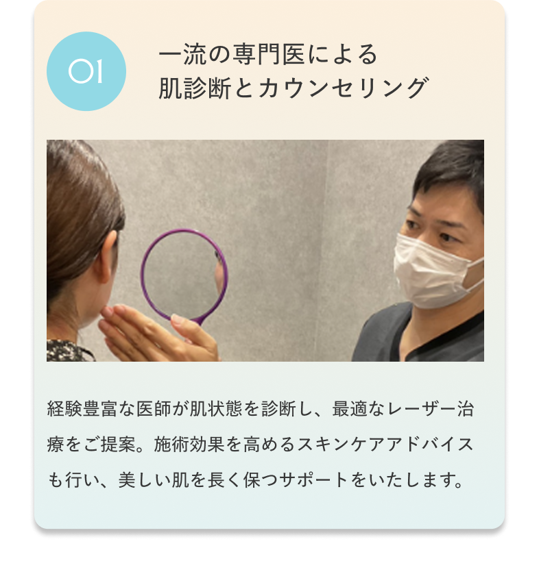 01 一流の専門医による肌診断とカウンセリング