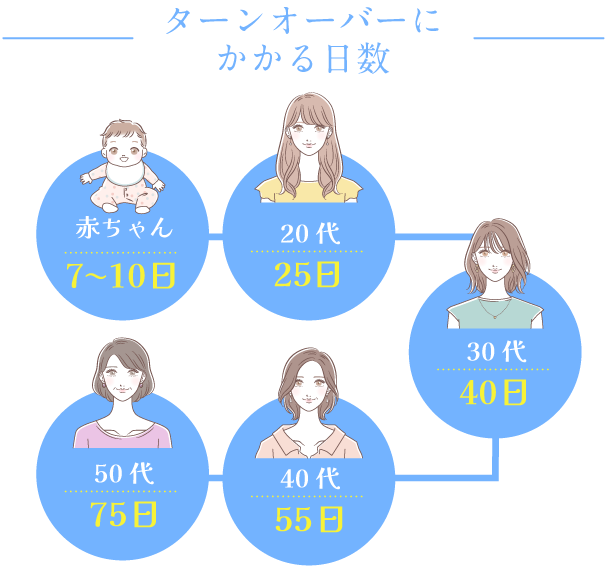 紫外線などにより肌は老化しダメージを受けるので